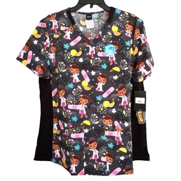 Cherokee Disney Tooniforms Doc McStuffins Woman XL Nurse Hospital Scrub Uniform - Picture 1 of 6